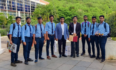 Faculty with students at Symbiosis International University
