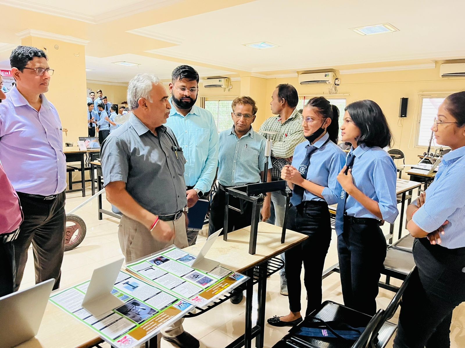 Student team presenting their project to a faculty panel