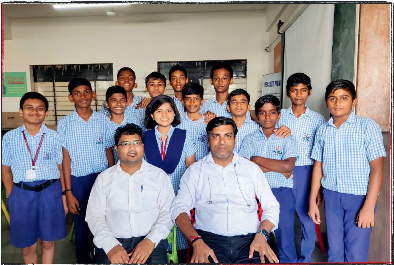 Group photo with Prof. A. V. Dube, Prof. S. M. Kale and participating students